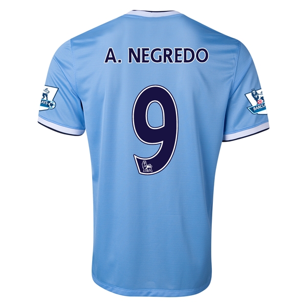 13-14 Manchester City #9 A.NEGREDO Home Soccer Shirt - Click Image to Close